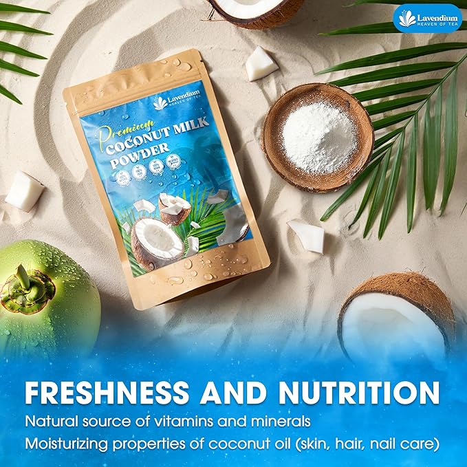 Lavendium, 10oz Coconut Milk Powder, 100% Natural, Unsweetened, Perfect for Cake, Coffee, Tea, Creamer Alternative, No Additives, No Gluten, Vegetarian.