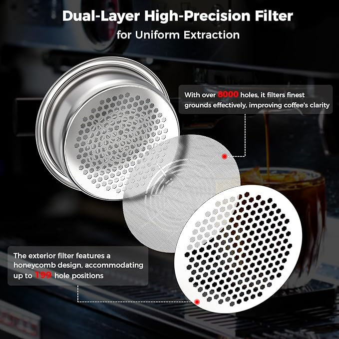 IKAPE 54MM Bottomless Naked Portafilter Black, Suitable for 54MM Breville Barista Series BES870/880 Machine & Solis Barista Machines (Included 18g Capacity Filter Basket)