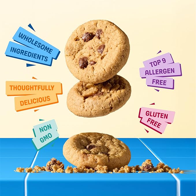 Gluten Free Partake Crunchy Soft Baked Chocolate Chip Cookies - Vegan - Free From the Top 9 Allergens Including Dairy, Wheat, Soy, Eggs, & Peanuts - Non GMO - Safe School & Office Snack (3 Pack, 5.5oz Boxes)