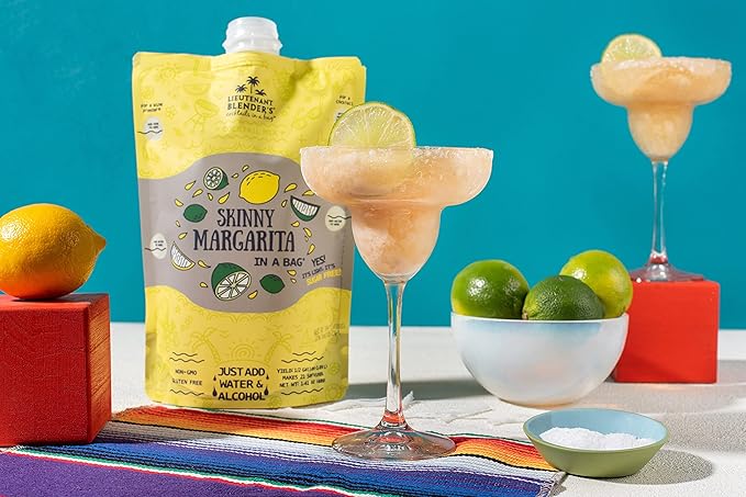 Lt. Blender's Skinny Margarita in a Bag - Skinny Margarita Mix - Each Bag Makes 1/2 Gallon of Keto Friendly Skinny Mixes – Low Carb Margarita Mix – Add Liquor, Wine or as Mocktails (Pack of 3)