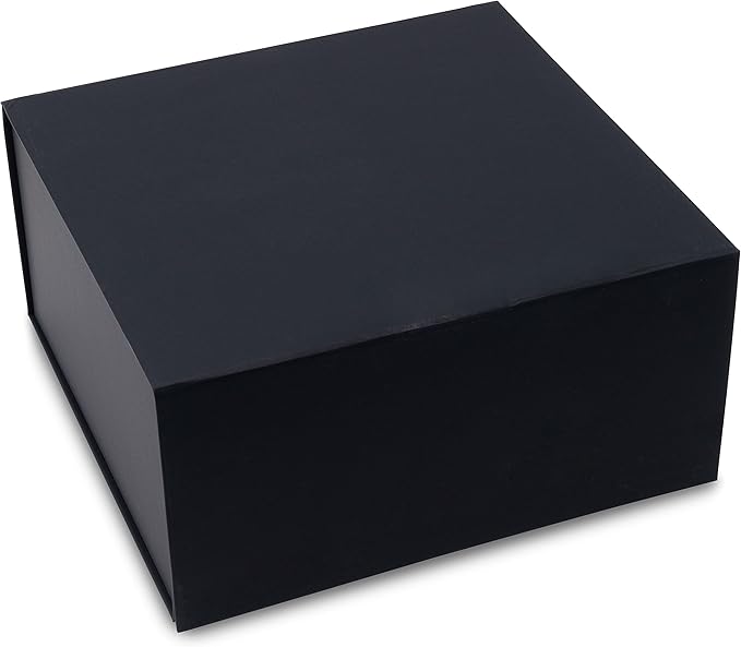 Prime Line Packaging Christmas Gift Boxes with Lids, Holiday Gift Boxes for Presents, Medium Black Gift Box, Collapsible for Wrapping, Birthdays, Weddings, Bulk, 10x10x5, 15 Pack