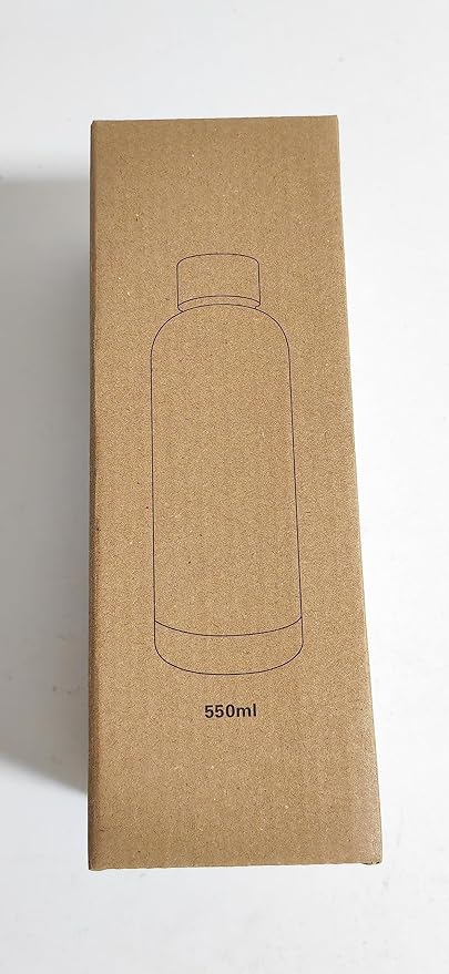 Slim Insulated Water Bottles for Travel 18oz with Clip, Double Wall Vacuum Stainless Steel Water Bottle Keeps Drinks Cold 24 Hrs/Hot 12 Hrs, 100% Leakproof, BPA Free(Black)