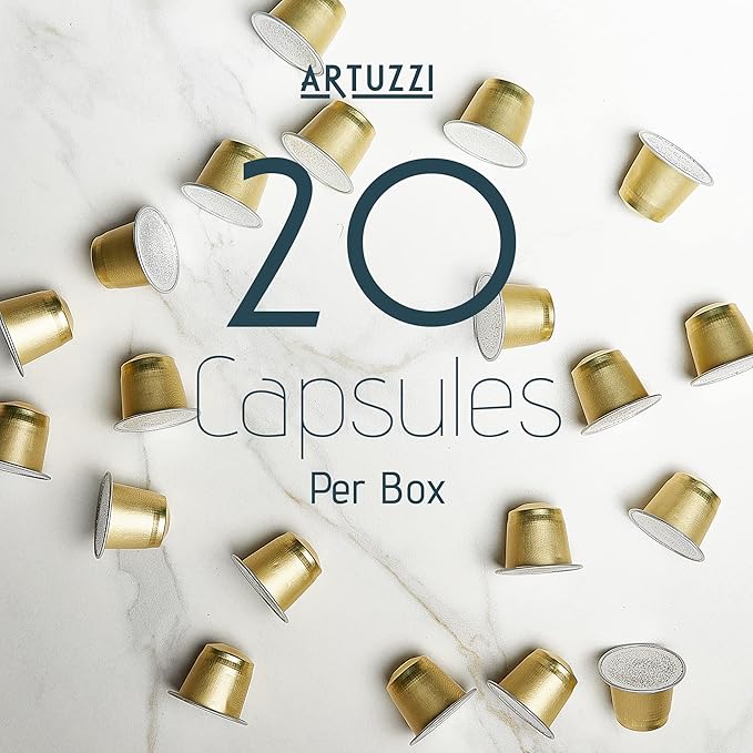 Artuzzi I Compatible Coffee Pods for Nespresso Original Machines I Venezia Lungo Coffee Capsules I Aluminum & Recyclable I Fine Italian Dark Roast Espresso Pods