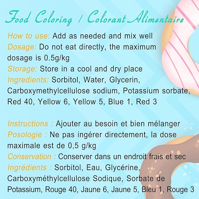 Gel Food Coloring - 22 Vivid Colors Gel Food Coloring Set for Baking, Cake Decorating, Cookie, Fondant, Macaron - Tasteless Concentrated Edible Food Color Dye for Icing, Drinks, Crafts - 6ml Bottles