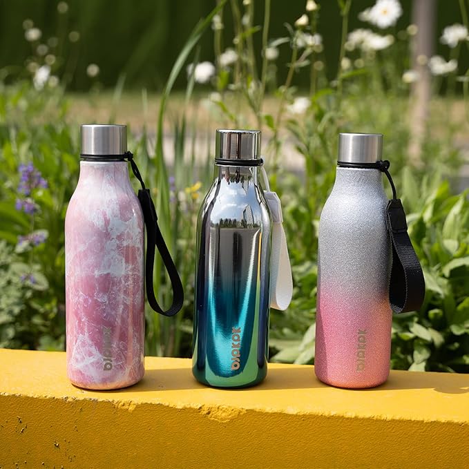 BJPKPK Insulated Water Bottles, 18 oz Stainless Steel Metal Water Bottle with Strap, BPA Free Leak Proof Thermos, Mugs, Flasks, Reusable Water Bottle for Sports & Travel, Wonderland