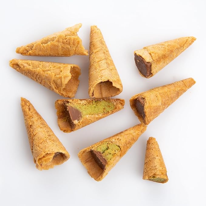 Carians Mini Dubai Cones, Bite-Sized Chocolate Wafer Rolls Crispy, Delicious Waffle Snack- Perfect for Gifts, Parties & Desserts, Great for Gift Giving, Anniversary, Thanksgiving, Christmas