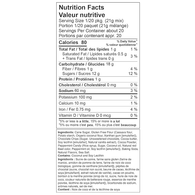 XO Baking Co. Gluten Free Double Chocolate Peppermint Gourmet Cookie Mix; Non-GMO; Kosher; Dairy Free; Peanut Free; No Preservatives; No Artificial Flavors or Colors, 15oz (Pack of 6)