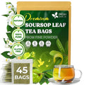FreshDrinkUS, Premium Soursop Graviola Leaf Tea | 45 Tea Bags form Powder, 100% Natural and Pure, Handmade, Made With Natural Materials-Corn Fiber Tea Bag, Sugar/Caffeine Free, Hoja Guanabana Tea