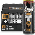 Spylt High Protein Max Chocolate Milk with 140mg Caffeine & 20g Protein - 90 Calories, Ready to Drink, Sugar Free, Lactose Free Milk, Perfect for Workout Recovery & Afternoon Pick Me Up - 12 Count