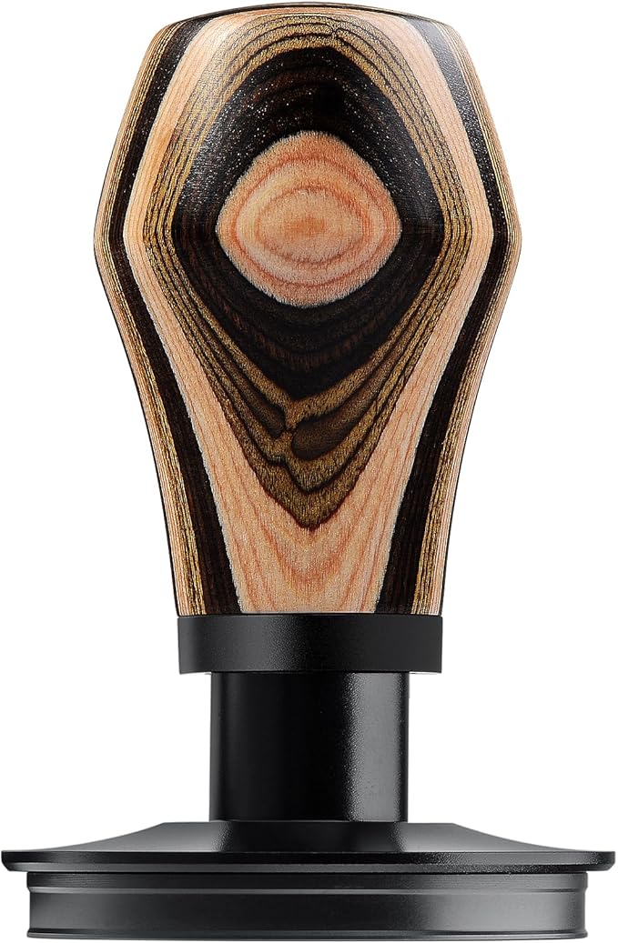 Normcore 51mm Spring Loaded Espresso Tamper V4.1 - Click Sound Feedback, Titanium PVD Flat Base, Fits Delonghi 51mm Portafilters, Colorful Wooden Handle, Precision Coffee Tamper for Consistent Tamping