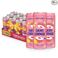 NEW! wildwonder Sparkling Probiotic Drink 12pk, For Gut Health & Immune Support, Cherry Lemonade, 5g Prebiotic Fiber, Live Probiotics, Organic, Vegan, Low Sugar, 12 Pack, 12oz Can, Seen on Shark Tank