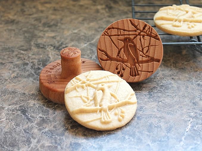 Wood Cookie Stamp, 2.5 Inch (Bird in a Tree CS-123)
