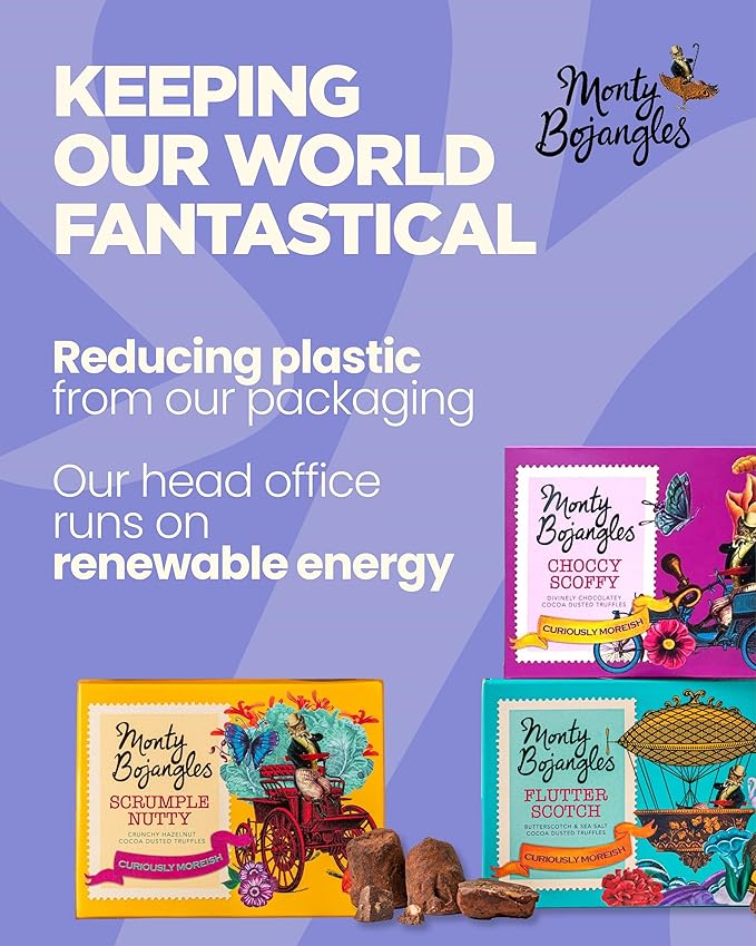 Monty Bojangles Cocoa Dusted Truffles Gift Tower (3 x 3.5oz Boxes) - 3 Flavors of Luxury Chocolate Truffle - The Perfect Chocolate Gift Box Selection