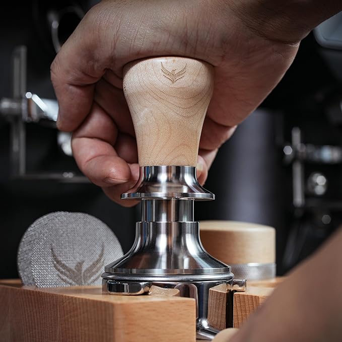 58mm Espresso Tool Set for Breville Dual Boiler, Oracle Jet, and Oracle Touch: Maple Bottomless Portafilter, Calibrated Tamper, Dosing Funnel with Puck Screen, and Adjustable Distributor