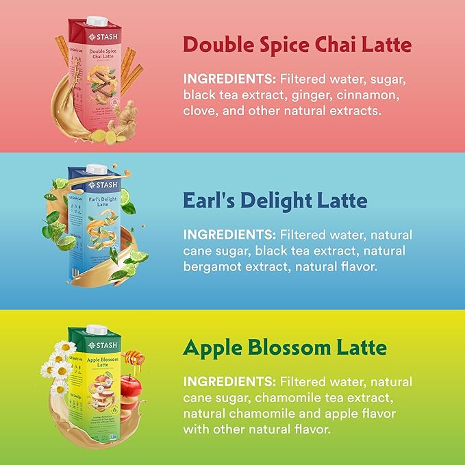 STASH Earl's Delight Latte - Dairy Free Plant Based Black Tea Concentrate - Caffeinated - 32 fl oz, 5 Servings (Pack of 2)
