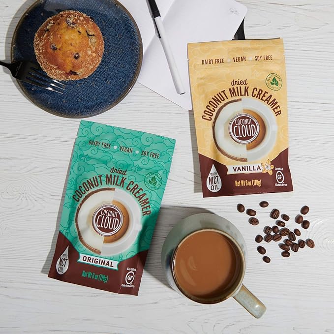 Coconut Cloud: Plant Based Dairy Free Coffee Creamer | Keto Friendly, Unsweetened Coconut Milk Powder | Low Sugar, Dairy Free, Non-GMO, Plant Based, Gluten & Soy Free, USA Made, (Original Flavor), 2-Pack