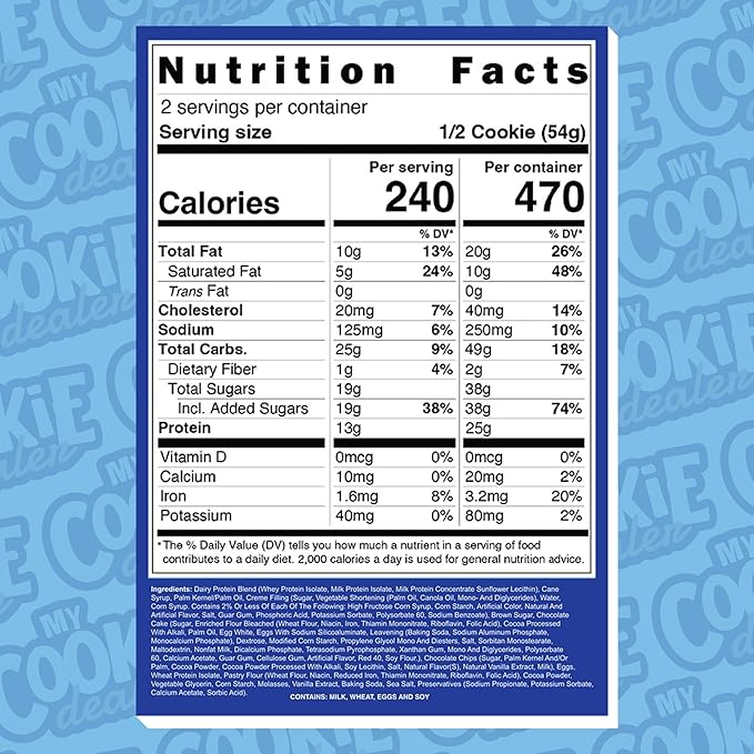 My Cookie Dealer Protein Cookies, Most Loved Childhood Cupcake (6-Pack, 3.8oz Each) - 25g of Protein per Cookie - Individually Wrapped Workout Snacks for On-The-Go Travel