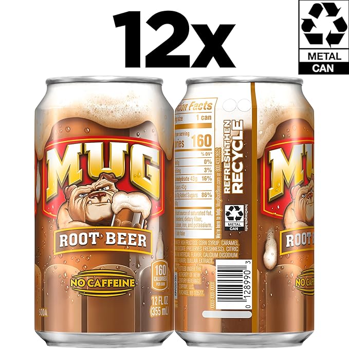 Mug Root Beer, 12 Fl Oz Cans (Pack of 12)