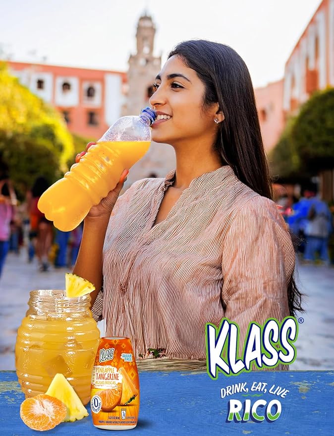 Klass Aguas Frescas | Liquid Water Enhancer | Sugar Free Naturally Flavored Pineapple Tangerine, Keto Friendly |1.62 Oz Pack of 4 (Makes 24 servings each) 0 Calories Per Serving