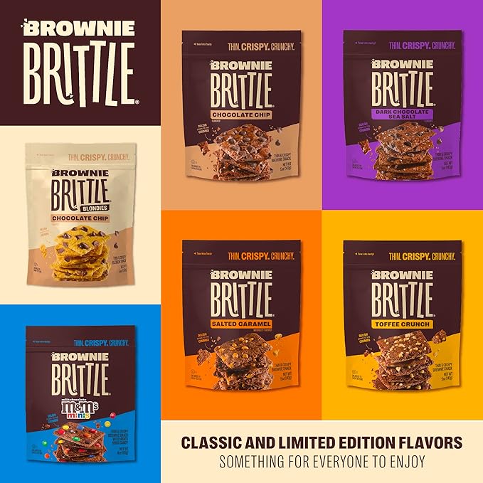 Brownie Brittle – Original Chocolate Chip Thin and Crispy Sweet Snacks (Pack of 20, 1 oz), Rich Gourmet Brownie Bites Dessert