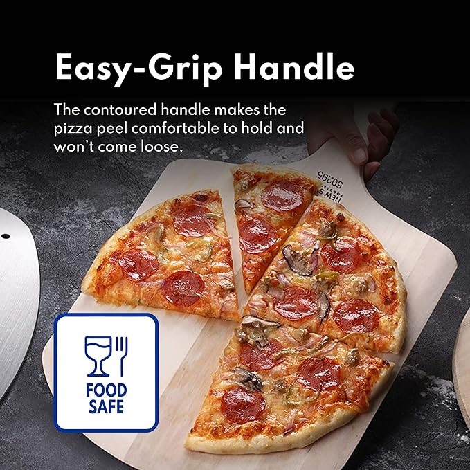 New Star Foodservice 50325 Restaurant-Grade Wooden Pizza Peel, 16" L x 14" W Plate, with 26" L Wooden Handle, 42" Overall Length