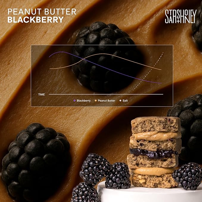 Stars + Honey Protein Bars- Peanut Butter Blackberry,15g Protein, 2g Sugar, w/Collagen Keto Friendly Snack - Gluten, Dairy, & Soy Free - High-Protein Snacks for Energy & Recovery-10 pack