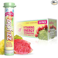 Zipfizz Daily Energy Drink Powder, Prickly Pear, 20 Pack | 3-in-1 Sustained Energy, Rapid Hydration, and Essential Vitamins | Sugar-Free | Electrolyte Powder | Contains Vitamin B-12 & Antioxidants