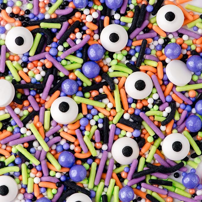 Sweets Indeed Sprinklefetti Monster Mash Sprinkles – 4 oz Jar | Halloween Sprinkle Mix with Candy Eyeballs, Jimmies, Nonpareils & Confetti | Cupcake & Cake Decorations