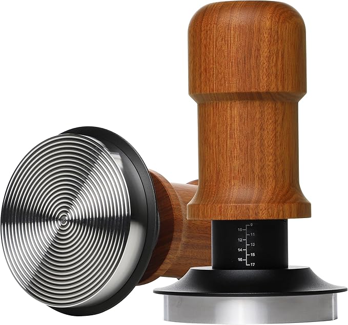58mm Espresso Tamper, Premium Barista Coffee Tamper with Constant 30lb Calibrated Spring Loaded,Stainless Steel Base and Mahogany Handle.Fits for All 58mm Portafilters,Espresso Accessories
