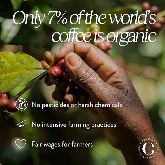 Cru Kafe USDA Organic Half Caff Espresso Coffee Capsules (10 Pods) Fairtrade Coffee Pods Compatible with Nespresso Original Line and Pixie Machines