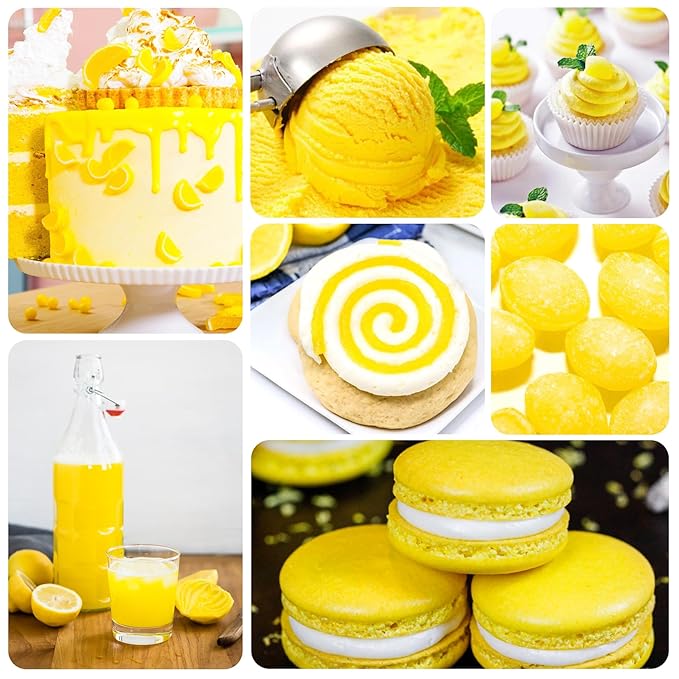 Gel Food Coloring - 4.5oz Vivid Food Coloring Gel for Baking, Cake Decorating, Cookie, Fondant, Macaron - Tasteless Concentrated Edible Food Color Dye for Icing, Slime, Drinks, DIY Crafts (Lemon)