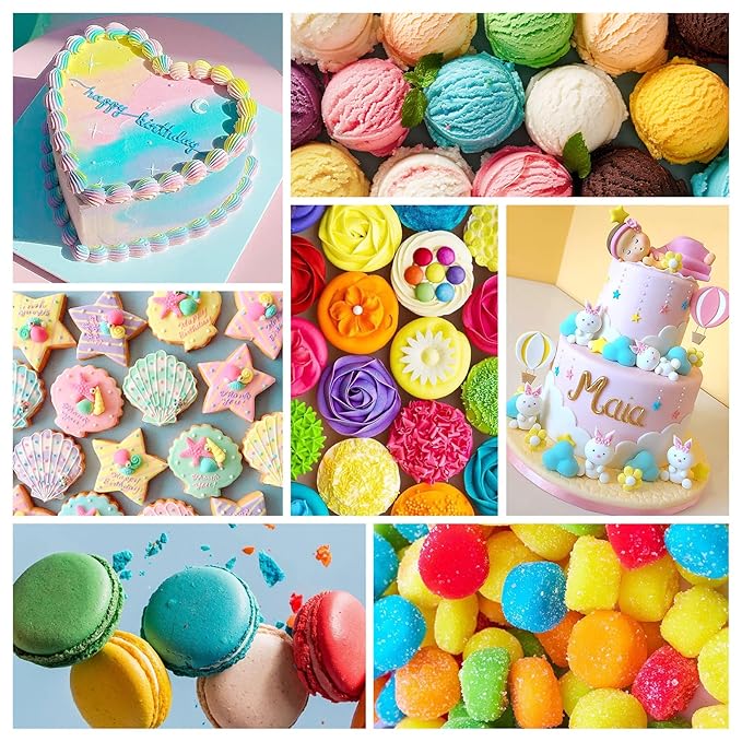 Gel Food Coloring,18 Baking Coloring Gel Set for Cake,Cookie Easter Egg Decorating,Cherrysea Edible Vibrant Food Dye for Baking Icing,Fondant,Macaron,Frosting,Gluten Free,Vegan Tasteless - 6g/Bottle