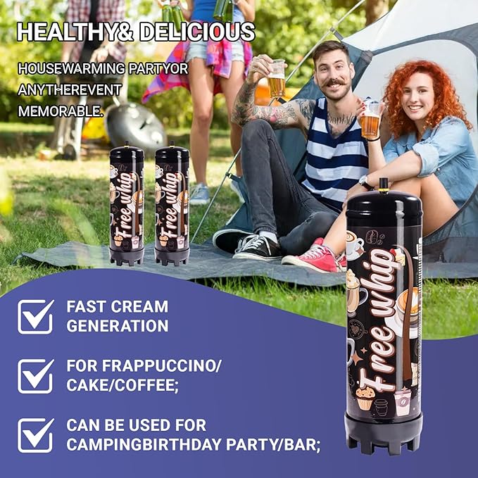 Whipped Cream Charger,Food-Grade for Whipped Cream charger Dispenser,1364g 2.2L Tanks Whip Cream Charger 2-Pack