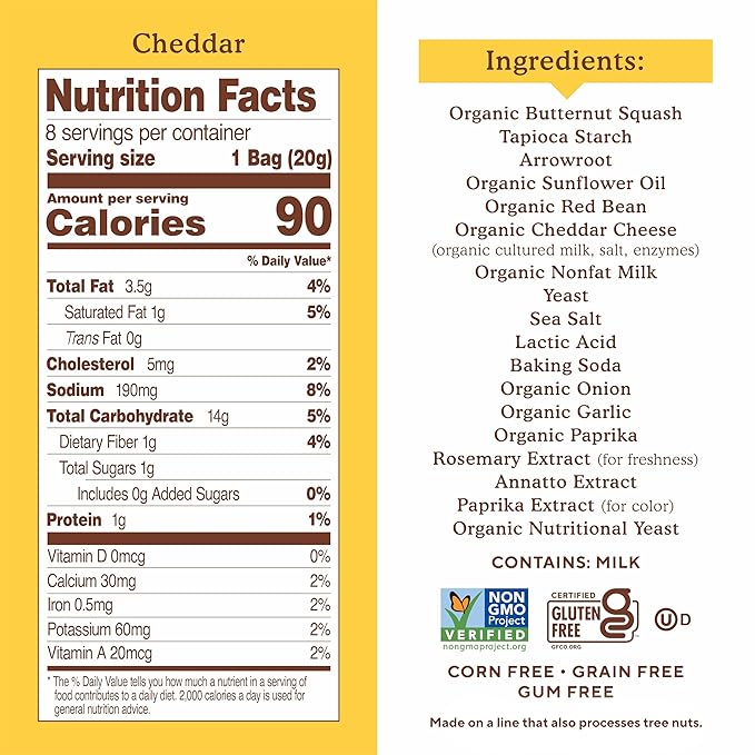 Simple Mills Pop Mmms Cheddar Baked Snack Pack Crackers, Gluten Free, 8 Pack (Pack of 4)