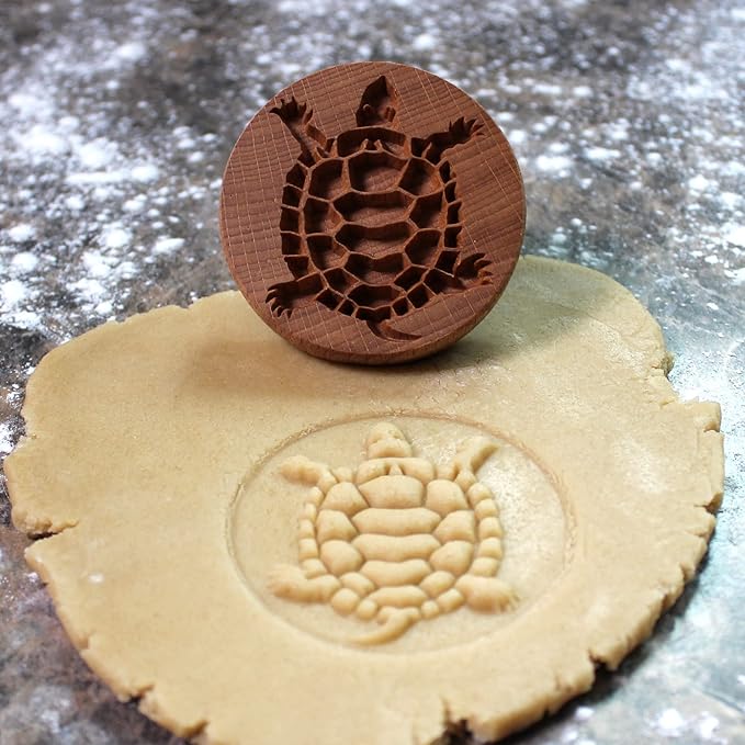 Wood Cookie Stamp, 2.5 Inch (Turtle CS-006)