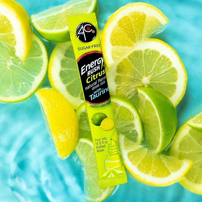 4C Powder Energy Rush Stix, Energy Rush - Citrus 350 Count, Bulk Buy, Singles Stix, On the Go, Refreshing Water Flavorings, Value Pack