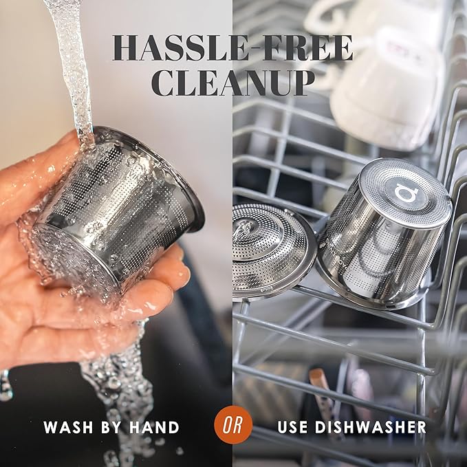 Large Tea Infuser (Set of 2) with Tea Scoop and Drip Trays by Apace – Multi Cup Size Stainless Steel Loose Leaf Tea Strainer and Steeper