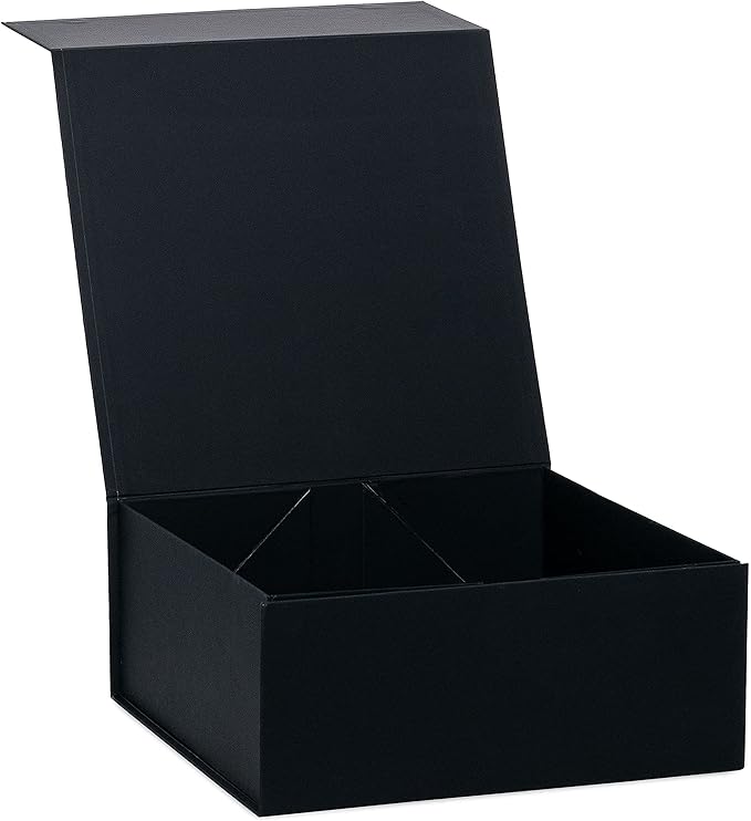 Prime Line Packaging Christmas Gift Boxes with Lids, Holiday Gift Boxes for Presents, Extra Large Black Magnetic Gift Box for Gift Wrapping, Weddings, Storage, Bulk, 14x14x6, 15 Pack