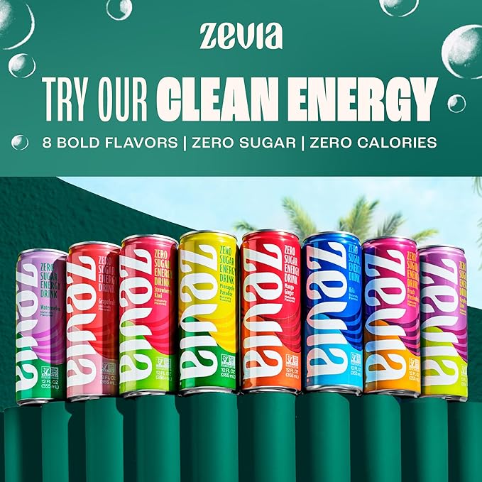 Zevia Zero Sugar Soda, Dr. Zevia, 12 oz Cans (24-Pack) – Naturally Sweetened, Zero Calorie Sugar Free Soda - Non-GMO Project Verified, Gluten-Free, Vegan