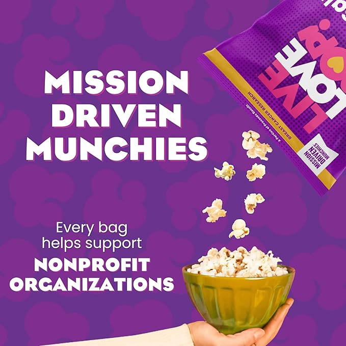 Live Love Pop Variety Pack Flavored Gourmet Popcorn (Pack of 6), Healthy Snack, Gluten Free, Vegan & Non-GMO, Mission Driven Munchies