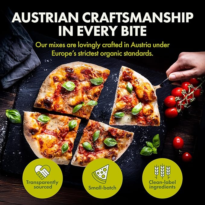 Let’s Bake Bread Organic Pizza Crust Baking Mix - Crispy & Chewy Artisan Crust - USDA Organic, Non-GMO, No Additives, Easy Home Baking, Pizzeria-Quality Dough at Home - 17.64 oz (1 Pack)