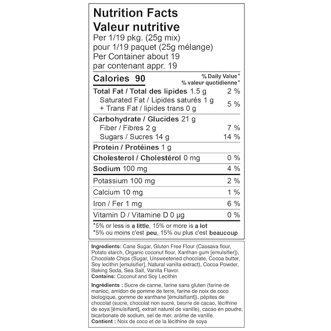 XO Baking Co. Gluten Free Double Chocolate Chip Gourmet Cookie Mix; Non-GMO; Kosher; Rice Free; Dairy Free; Peanut Free; No Preservatives; No Artificial Flavors or Colors, 15oz