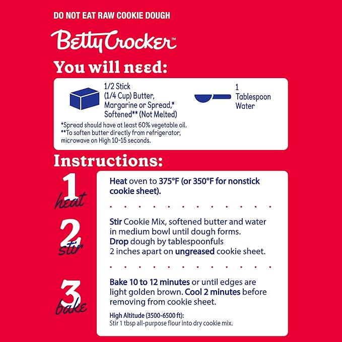 Betty Crocker Sugar Cookie Mix, Makes twelve (12) 2-inch Cookies, 6.25 oz.