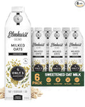 Elmhurst 1925 Sweetened Oat Milk - 32 Ounce (Pack of 6) Dairy-Free, Vegan, Kosher, Gluten-Free, Shelf Stable Plant Based Milk Made with Whole Grain Oats for Healthier Coffee, Latte & Smoothies
