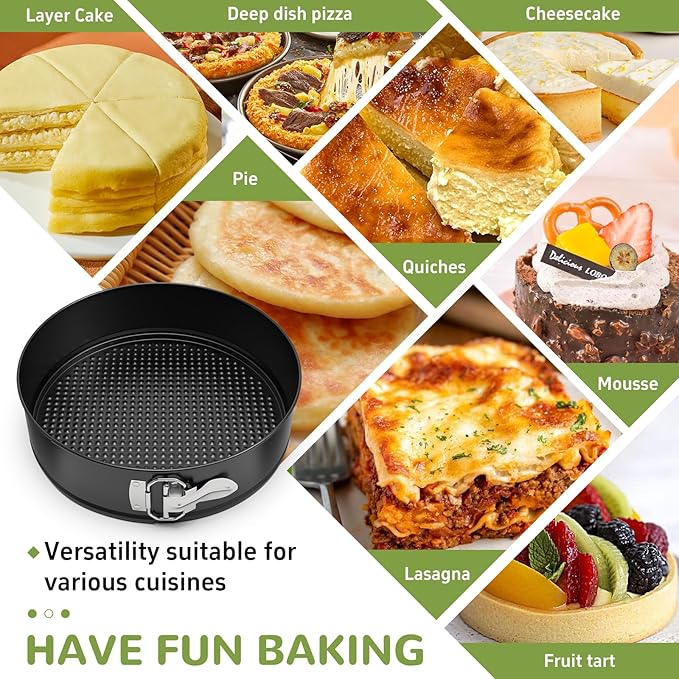 10 Inch Springform Pan with Removable Bottom, Non-stick Round Spring Form Cake Mold Cheesecake Pan For Baking