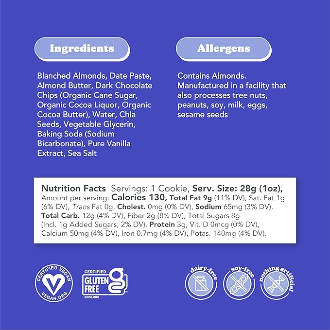 Love + Chew Superfood Soft Baked MINI Cookies, Chocolate Lover Variety, Plant Based Cookie Made With Almonds and Dark Chocolate for Kids and Adults, Vegan Snacks, Gluten Free, Paleo, Non GMO, 18 Pack