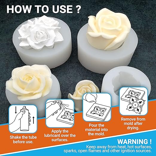 Silicone Mold Release Spray (16.9 fl oz / 500ml) Release Agent for Epoxy Resin, Candle & All Molds | Smooth, Non-Stick Lubricant for Easy Removal