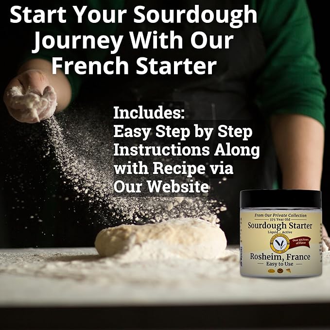 375 Year Old French Sourdough Starter | Heirloom Sourdough's Private Collection | Easy to follow instructions | Includes detailed instructions and recipe |