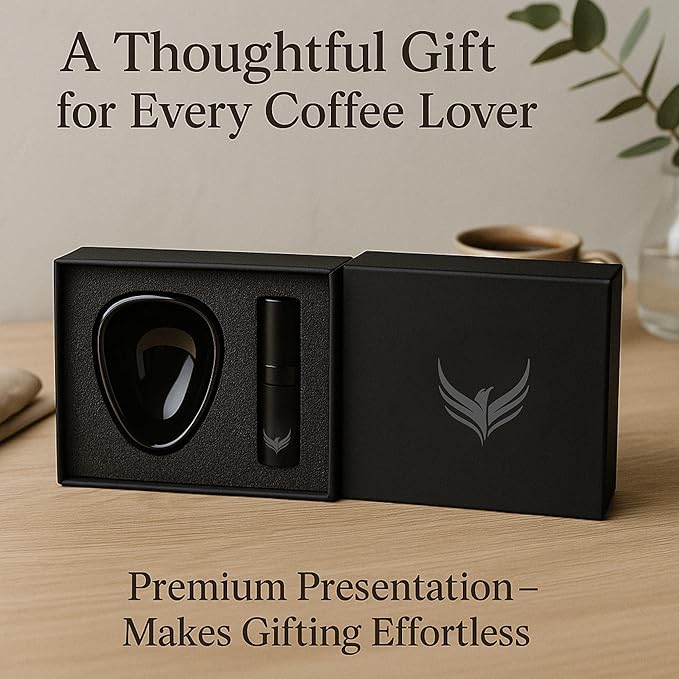 Coffee Bean Dosing Cup and RDT Sprayer Gift Set Coffee Bar Accessories Ceramic Dosing Vessel/Single Dose Measuring Tray Kit