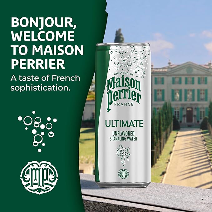 Maison Perrier Ultimate Sparkling Water, 11.15 Fl Oz Cans, 8 Count, 3 Pack